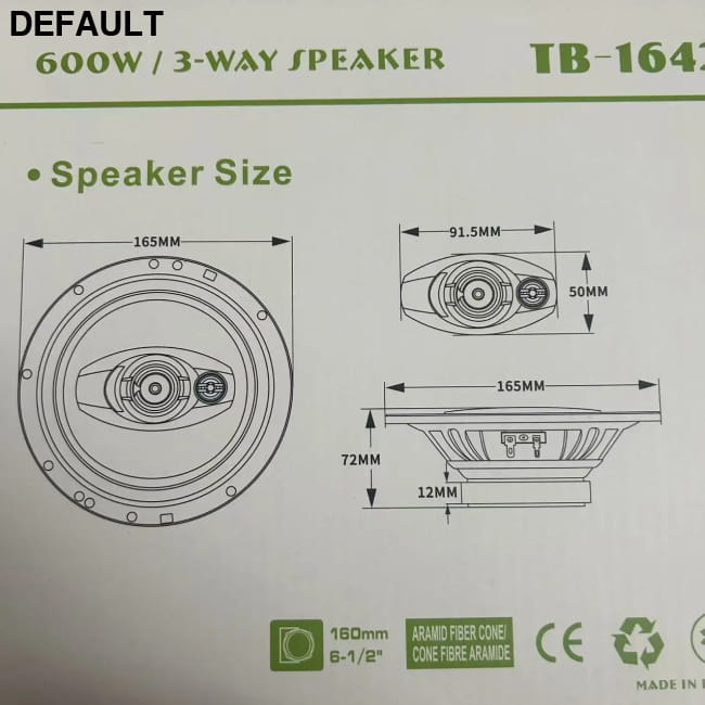 2PC 6.5 Inch HIFI Home Speakers Car Coaxial, 6.5Inch