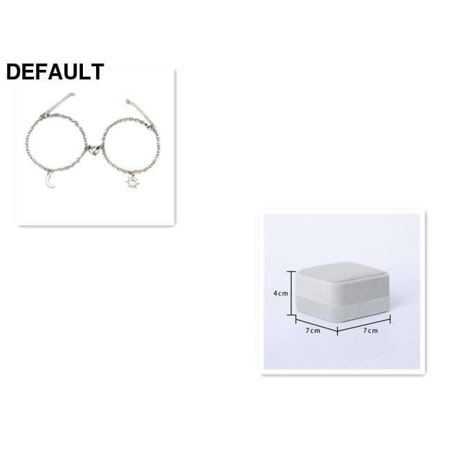 2Pcs Sun Moon Charm Magnet Attraction Stainless Steel O type set Women Bracelets Best Selling Products