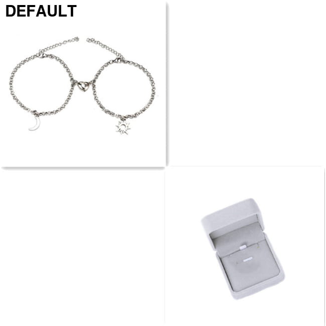 2Pcs Sun Moon Charm Magnet Attraction Stainless Steel Pearl set Women Bracelets Best Selling Products