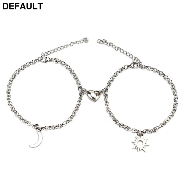 2Pcs Sun Moon Charm Magnet Attraction Stainless Steel Pearl Women Bracelets Best Selling Products