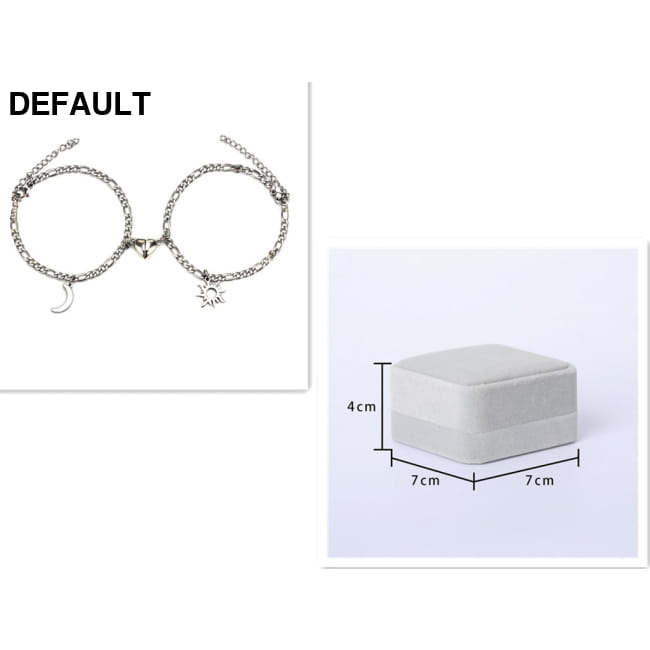 2Pcs Sun Moon Charm Magnet Attraction Stainless Steel Set Women Bracelets Best Selling Products