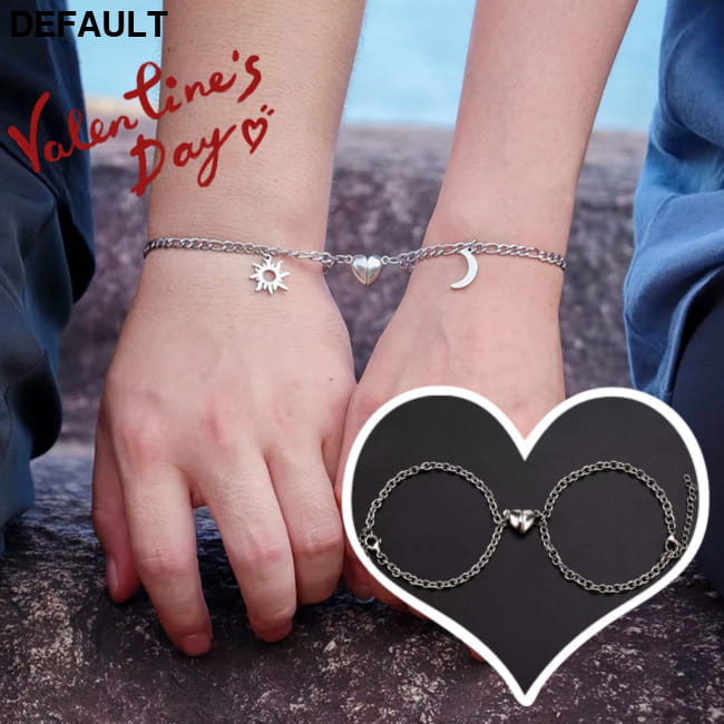 2Pcs Sun Moon Charm Magnet Attraction Stainless Steel Women Bracelets Best Selling Products