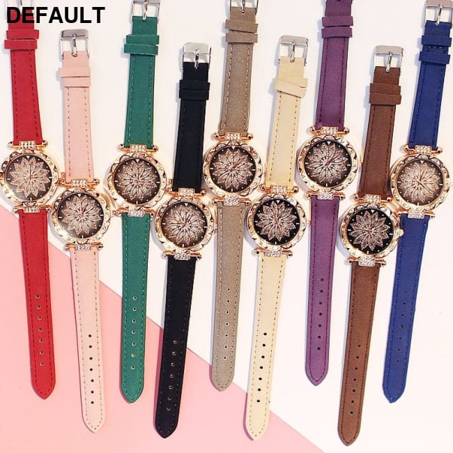 2pcs Women Watches Set Starry Sky Ladies Bracelet Watch Casual Leather Sports Quartz Watches(No Box)