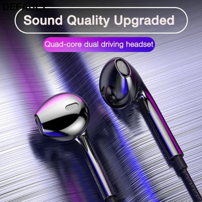 3.5mm Wired Headphones In Ear Headset Earphones with Microphone Stereo Bass Earbuds Sports In-line Control For Phones