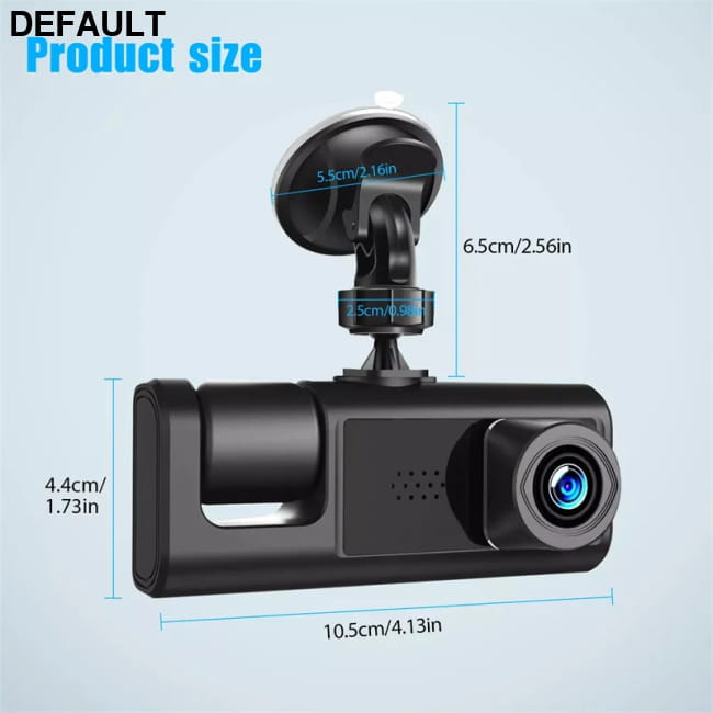 3 Channel Car DVR HD 1080P 3-Lens Inside Vehicle Dash 1pc Cameras Video