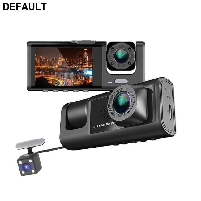 3 Channel Dash Cam Front And Rear Inside; 1080P IR Night Vision; Loop Recording Car DVR Camera With 2 Inch IPS Screen