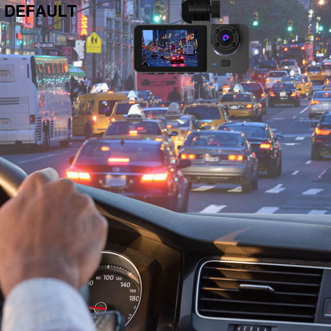 3 Channel Dash Cam Front Inside Rear Vehicle Driving Black Car DVR Cameras