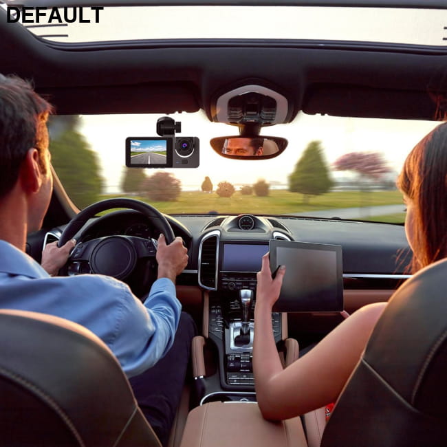 3 Channel Dash Cam Front Inside Rear Vehicle Driving Black / US Car DVR Cameras Video
