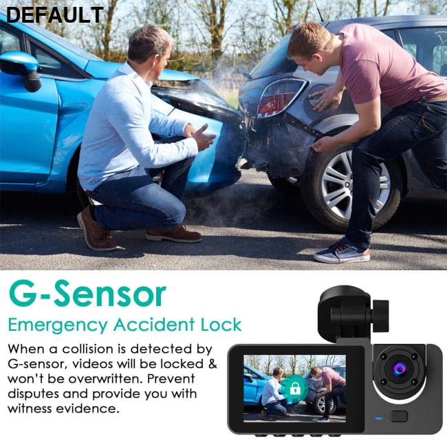 3 Channel Dash Cam Front Inside Rear Vehicle Driving Black / US Car DVR Cameras Video