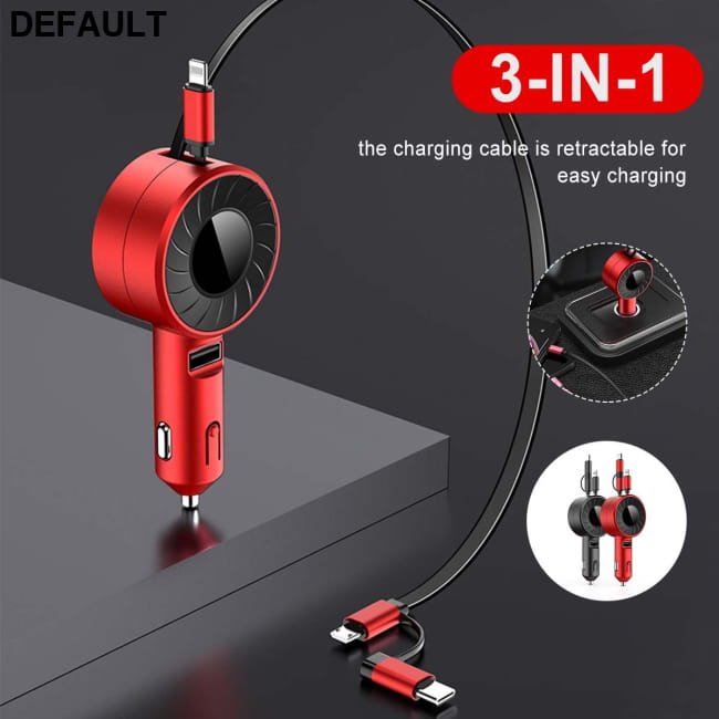 3-IN-1 Car Charger Mobile Phone Adapter Accessories Best Selling Products