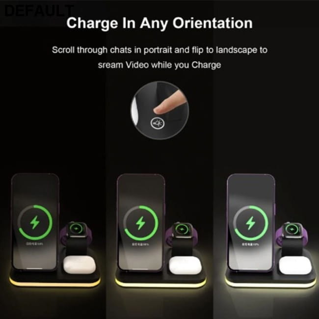 3-in-1 Fast Wireless Charging Station for iPhone 12/13/14 Black Car Accessories Electronics