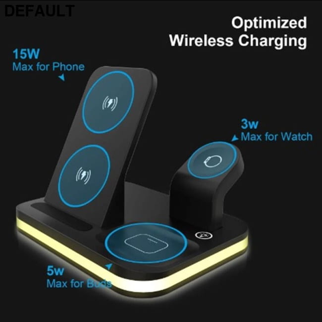 3-in-1 Fast Wireless Charging Station for iPhone 12/13/14 Black Car Accessories Electronics