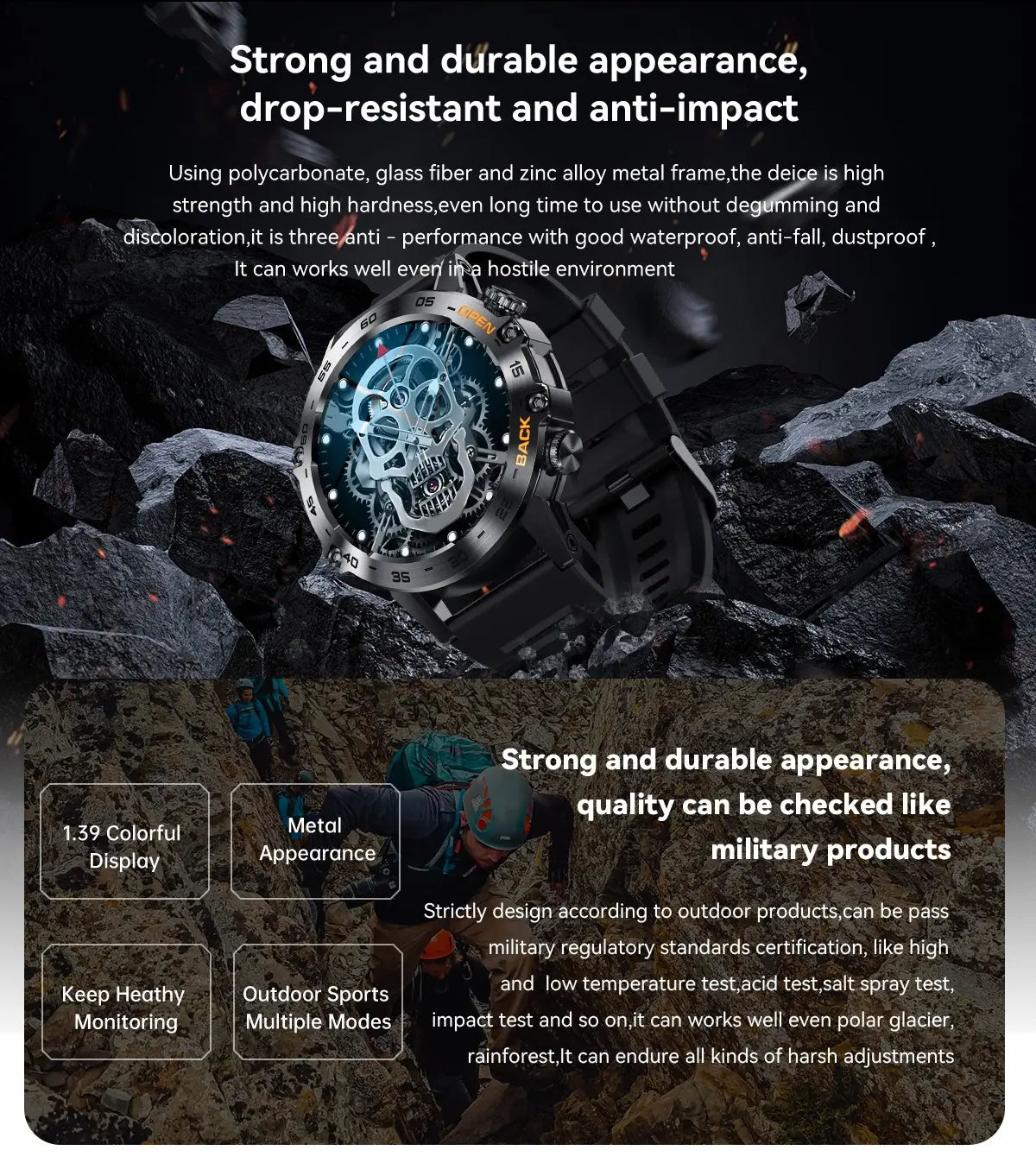 K52 Bluetooth Call Smart Watch Ultra Long Standby Heart Rate Blood Oxygen Outdoor Three Defense Sports