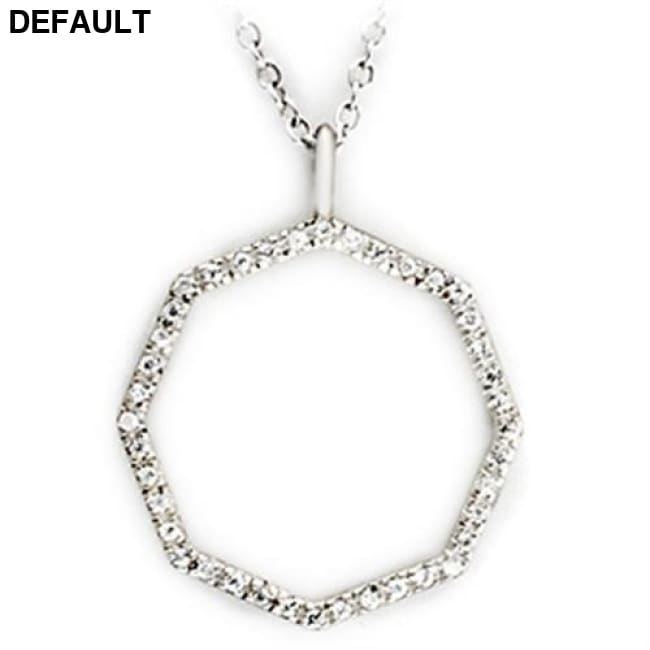 36513 - High-Polished 925 Sterling Silver Pendant with AAA Grade CZ in Clear PCS Necklaces