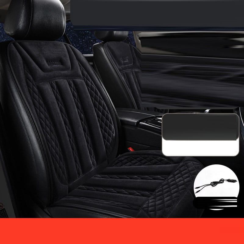 Car heated seat cushion winter single car electric heating modified plush 12V24V warm
