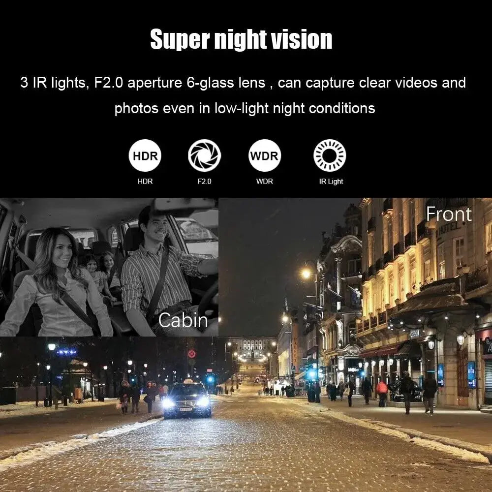 1080P Dual Lens Car DVR Dash Cam Video Recorder G-Sensor
