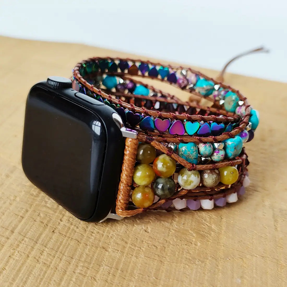 Natural Quartz Rough Woven Watch Band