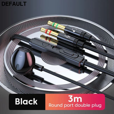 3M/2M Earphones Wired Headphones 3.5mm Audio Microphone Dual Plug For Desktop Computer Headset Gamer PC Earbuds In-Ear
