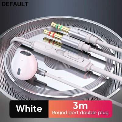 3M/2M Earphones Wired Headphones 3.5mm Audio Microphone Dual Plug For Desktop Computer Headset Gamer PC Earbuds In-Ear