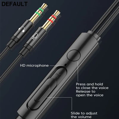 3M/2M Earphones Wired Headphones 3.5mm Audio Microphone Dual Plug For Desktop Computer Headset Gamer PC Earbuds In-Ear