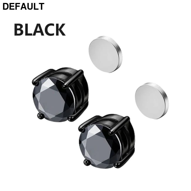 3pairs 6mm Crystal Stainless Steel Stud Earrings Men Punk Zircon Magnetic