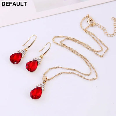 3pcs/set Gold color Jewelry Sets Wedding Beads Crystal Bridal Jewellery bridal necklace earrings wedding party gift set