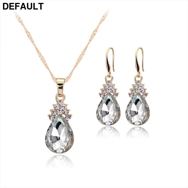 3pcs/set Gold color Jewelry Sets Wedding Beads Crystal Bridal Jewellery bridal necklace earrings wedding party gift set