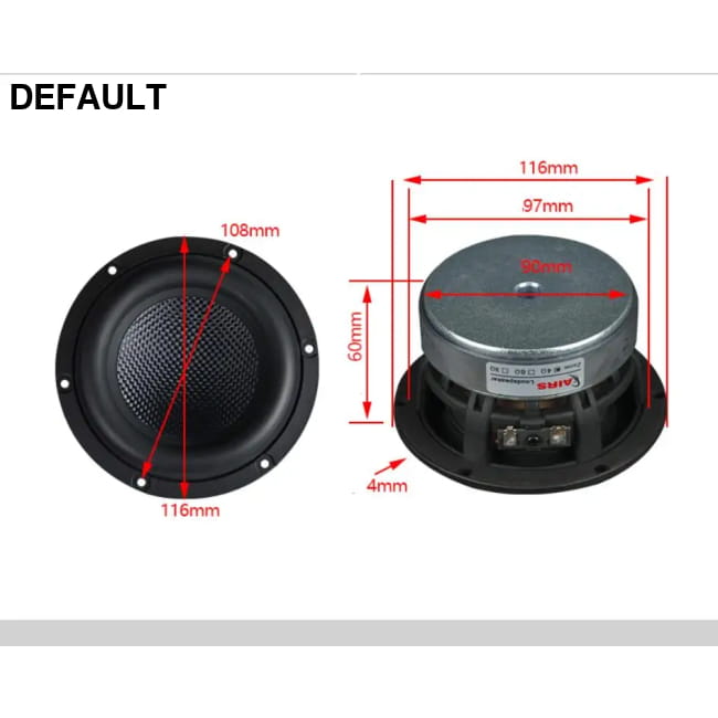 40W 4 Inch Subwoofer Unit Long-Stroke Original Fiberglass Speaker Car Subwoofers & Enclosures and Electronics