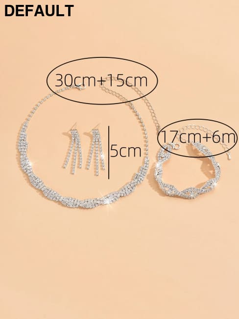 4-piece fashionable women’s jewelry set with claw chains rhinestones necklaces earrings bracelets gorgeous accessor