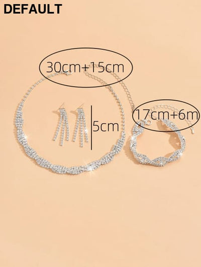 4-piece fashionable women’s jewelry set with claw chains rhinestones necklaces earrings bracelets gorgeous accessor