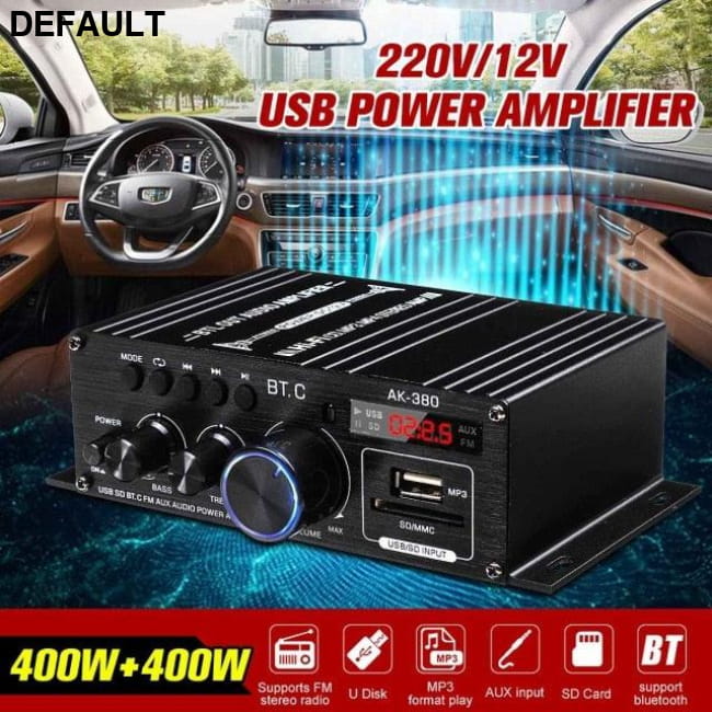 400W Stereo HiFi Car and Home Subwoofer Audio Amplifier with LED China / AK380 Bluetooth Amplifiers Electronics