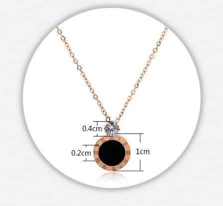 Niche Design Necklace Female Korean Version Round Roman Letters Diamond Clavicle Chain Titanium Steel