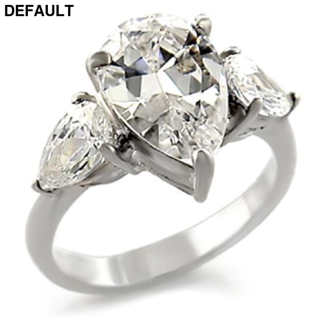 High-Polished 925 Sterling Silver Ring with AAA Grade Clear CZ 10 Rings Jewelry