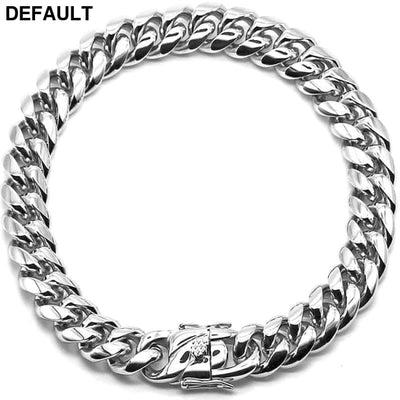 45cm Cuban Choker Necklace for men and women hip hop cuban link choker Silver 12mm Men Necklaces Sterling