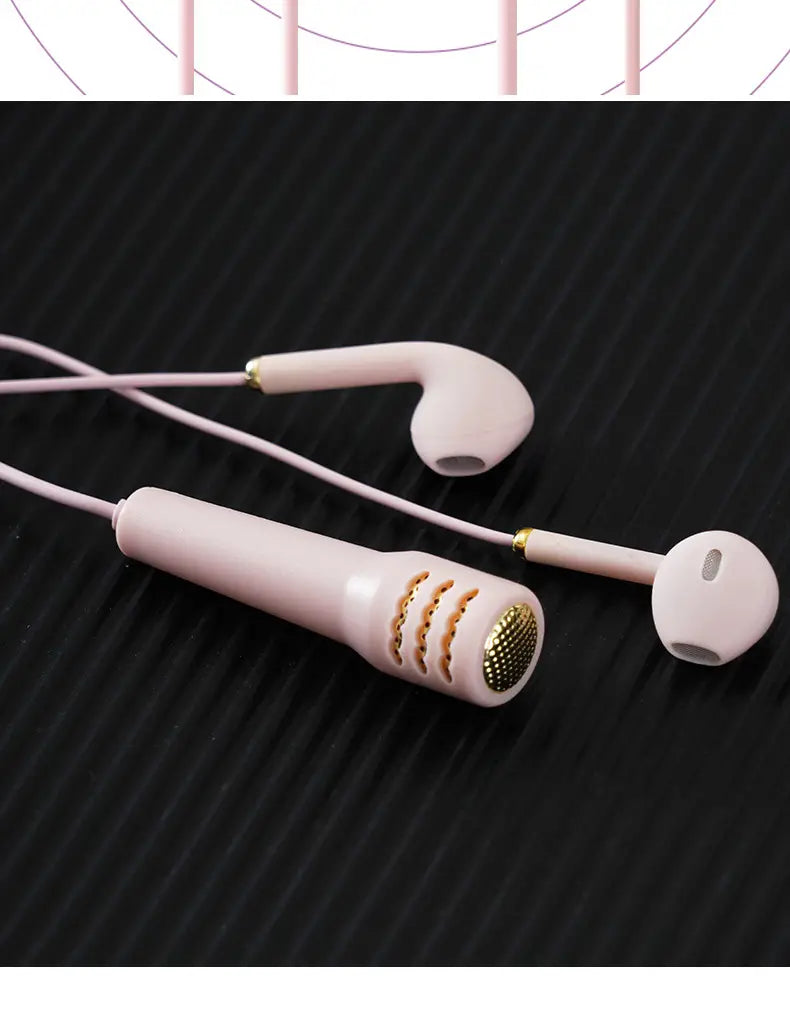 National K Song Singing Wired Mini Microphone Headset Practice It Live Mobile Phone