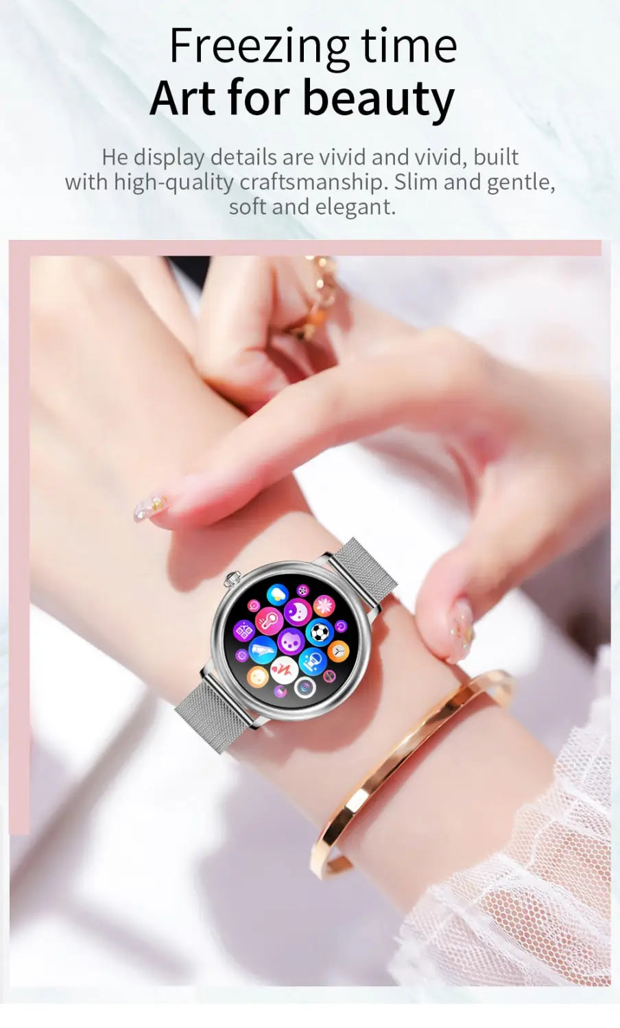 2020 SANLEPUS Stylish Women’s Smart Watch Luxury Waterproof Wristwatch Stainless Steel Casual Girls Smartwatch