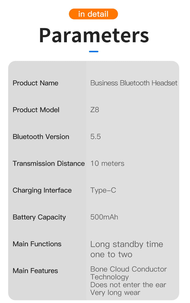 Z8 Bluetooth earphones wireless single ear business hot selling 5.4 long endurance single-sided hanging