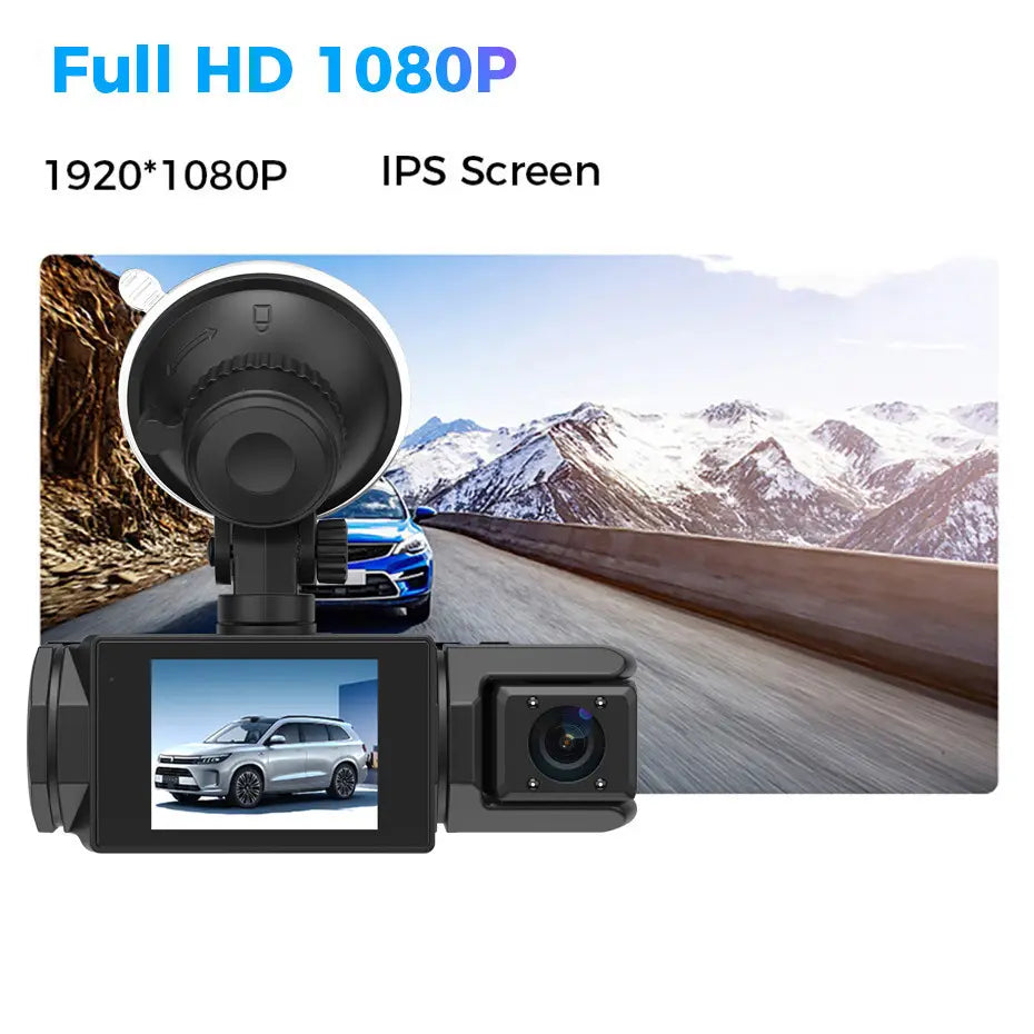HD 1080p Driving Recorder Three-lens Same Display