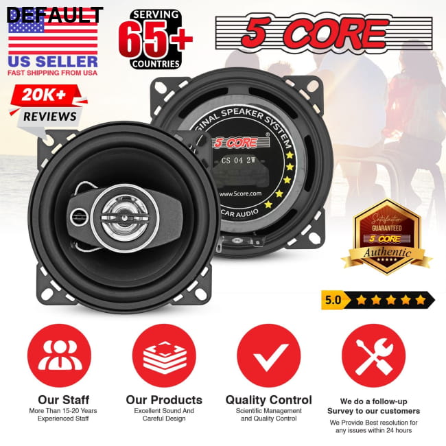 5 Core 2 Way 4’’ Car Speaker 250W Coaxial Component CS 04 2W Speakers Electronics