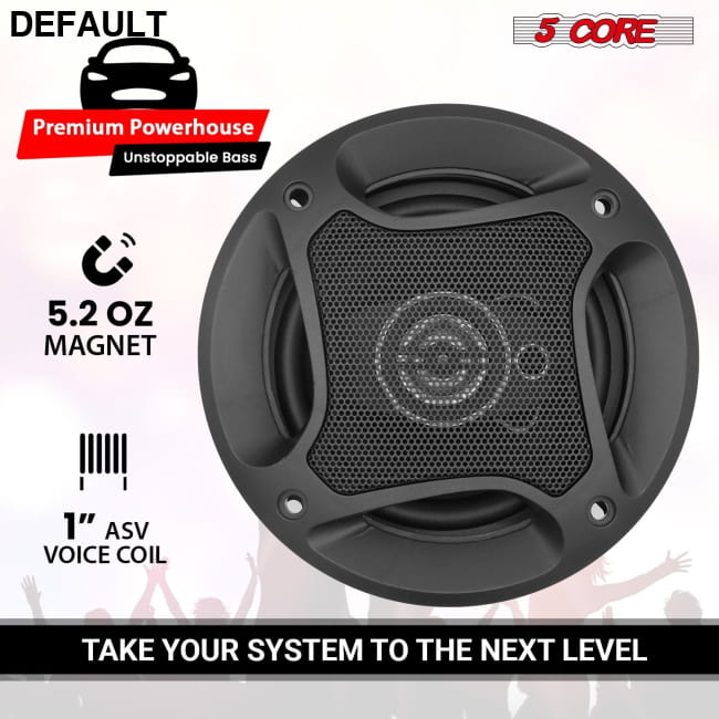 5 Core 2 Way 4’’ Car Speaker 250W Coaxial Component CS 04 2W Speakers Electronics