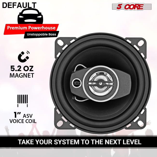 5 Core 2 Way 4’ Car Stereo Speakers 250W Pair Coaxial Best Selling Products