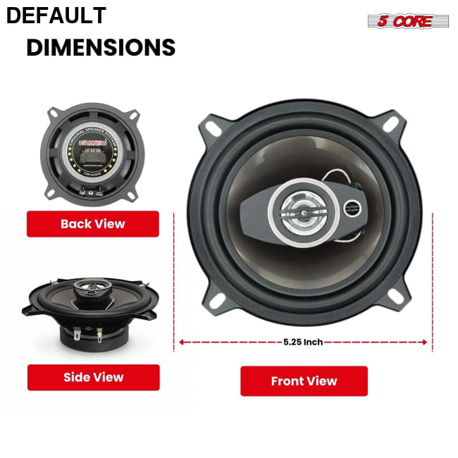 5 Core 2 Way 5’’ Car Stereo Speakers Pair 350W Coaxial Best Selling Products