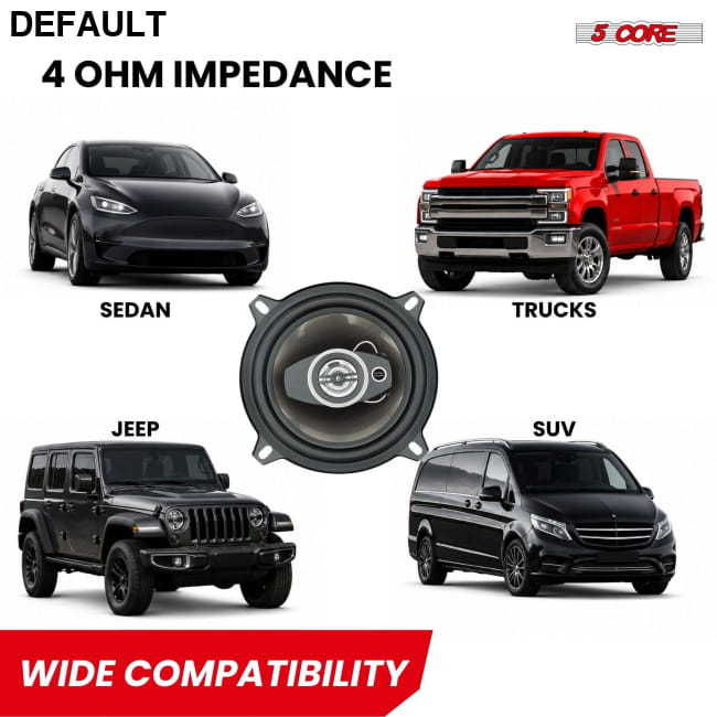 5 Core 2 Way 5’’ Car Stereo Speakers Pair 350W Coaxial Best Selling Products