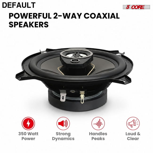 5 Core 2 Way 5’’ Car Stereo Speakers Pair 350W Coaxial Best Selling Products