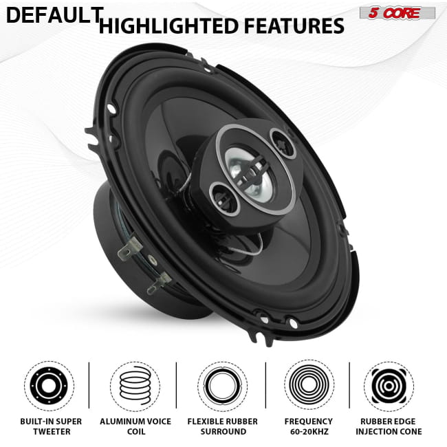 5 Core 2 Way 6’ Car Stereo Speakers 2Pair 500W Coaxial Best Selling Products
