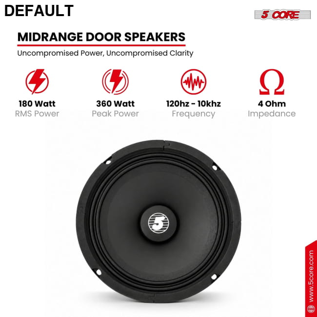 5 Core 6.5’’ Mid-Range Replacement 2Pc Pro Audio Car Speaker Speakers Best Selling Products