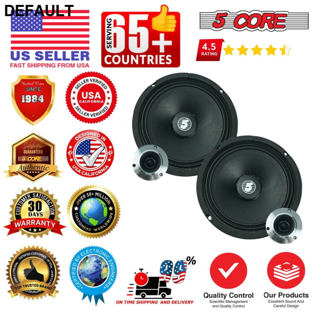 5 Core 6.5’’ Mid-Range Replacement 2Pc Pro Audio Car Speaker Speakers Best Selling Products
