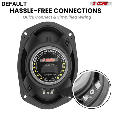 5 Core 6x9 Car Speaker 800W 4Ohm 4 Way Coaxial w Super Tweeter Universal Fit for Vehicle CS 69 4W Speakers Electronics