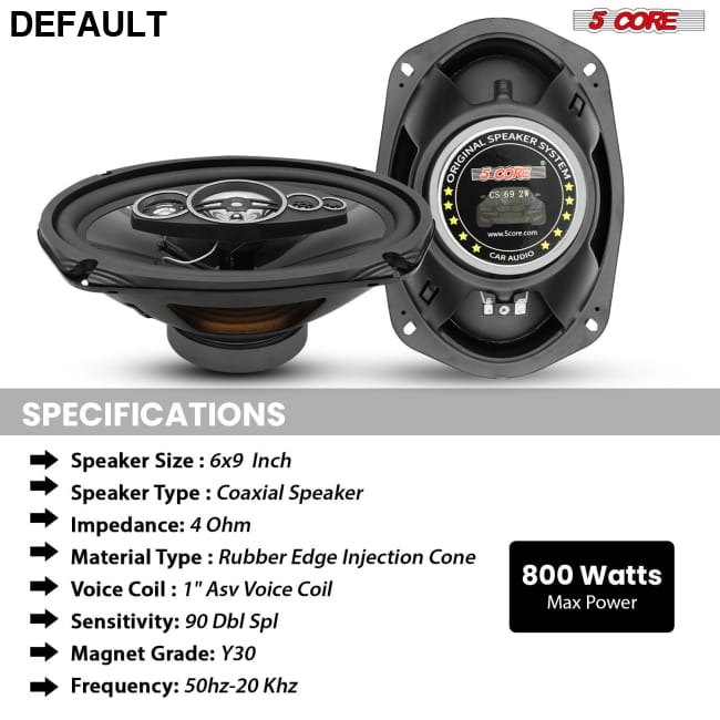 5 Core 6x9 Car Speaker Audio 2-Way/4-Way Coaxial w Speakers Best Selling Products