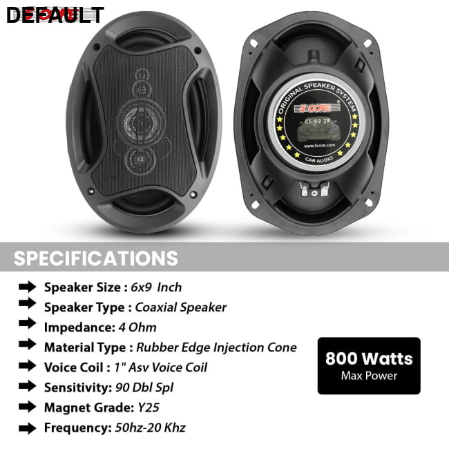 5 Core 6x9 Coaxial Speaker Pair 800W with Deep Bass CS 69 2W / US Car Speakers & Systems Motor Vehicle Electronics